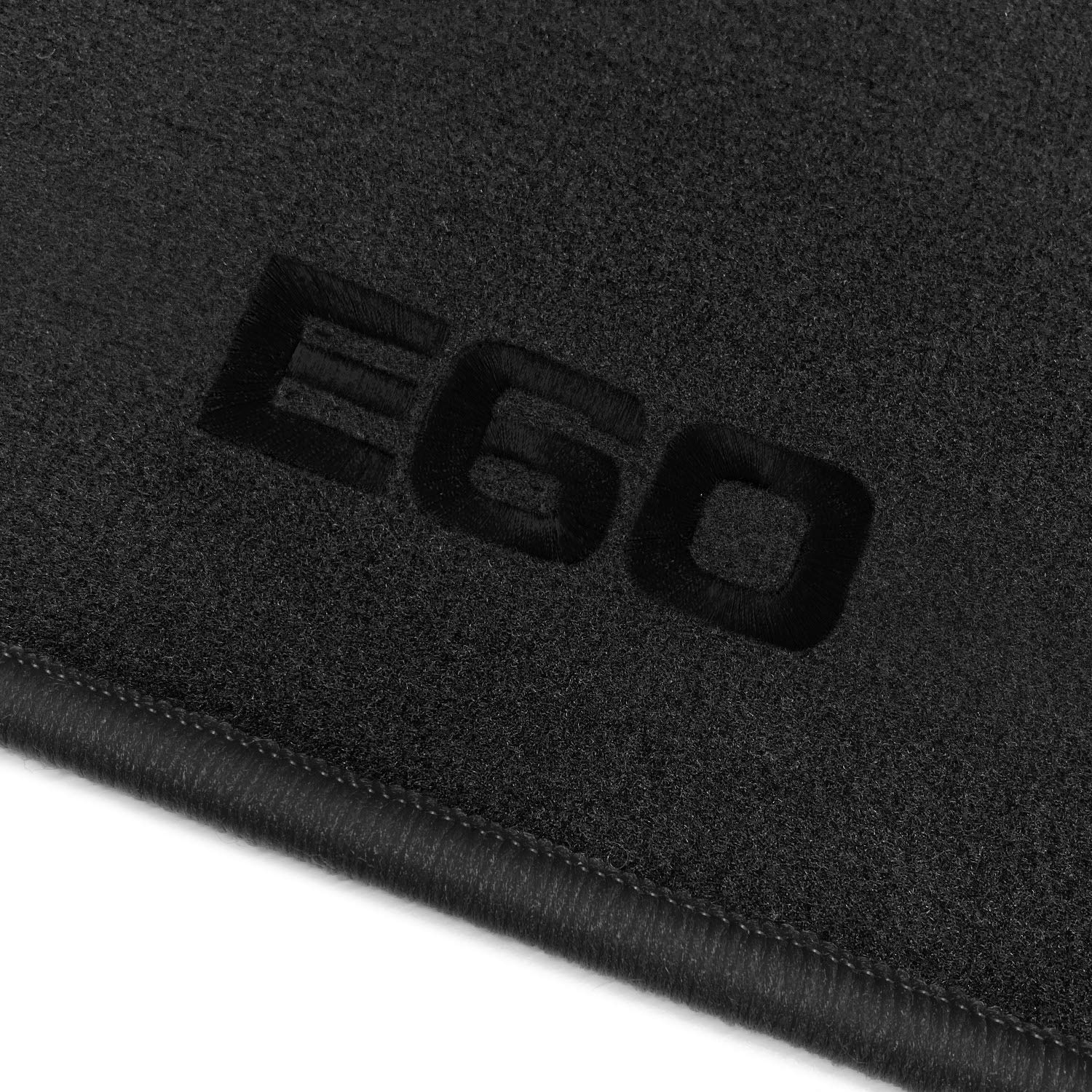 online-fussmatten OFM-Q300_E60-300 Passform Velours-Fußmatten mit Bestickung E60 und Rand in Schwarz von online-fussmatten