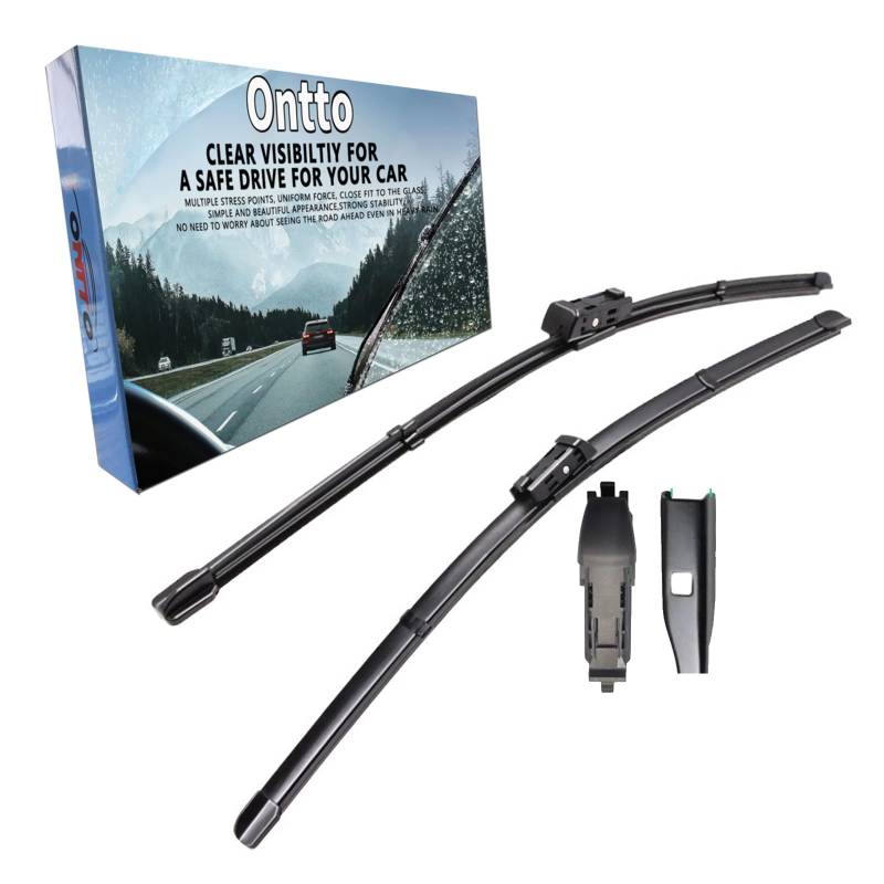 ontto 1 Set Vorne Scheibenwischer Kompatibel mit Ford Fiesta MK7 2017-2023 28"+14" Wischblätter Klare Sicht Scheibenwischerblätter Frontscheibe Wischer Autoscheibenwischer Autoteile 700mm+350mm von ontto