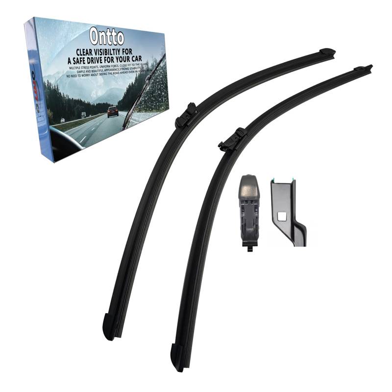 ontto 1 Set Vorne Scheibenwischer Kompatibel mit Ford Ranger PX2 PX3 2015-2022 24"+15" Wischblätter Klare Sicht Scheibenwischerblätter Frontscheibe Wischer Autoscheibenwischer Autoteile 600mm+375mm von ontto