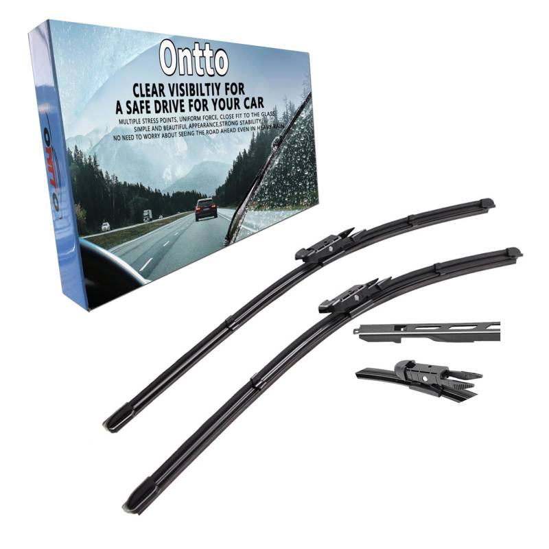 ontto 1 Set Vorne Scheibenwischer Kompatibel mit Mercedes B Klasee W245 2005-2011 26"+23"R Wischblätter Klare Sicht Scheibenwischerblätter Frontscheibe Wischer Autoscheibenwischer 650mm+575mm von ontto