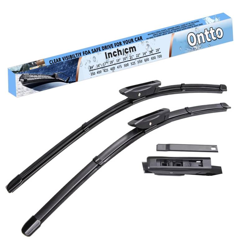 ontto 2 Stück Scheibenwischer Vorne LHD Frontwischerblätter Kompatibel mit Dacia Sandero Stepway MK2 2015-2019 22"+19" Wischerblätter Windschutzscheibe Fenster Auto Regenbürsten Zubehör 550mm+475mm von ontto