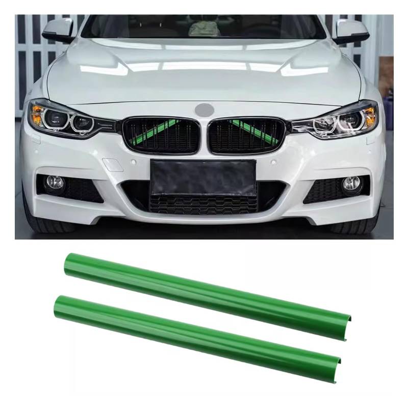 ontto 2 Stücke Auto Frontgrill Einsatz Streifen Kühlergrill Einsätze Zierleiste Passt für BMW 5er E60 E61 Z4 E85 M5 F90 2003-2010 F52 Auto Grilleinsatz Kühlergrill Streifen-Grün von ontto