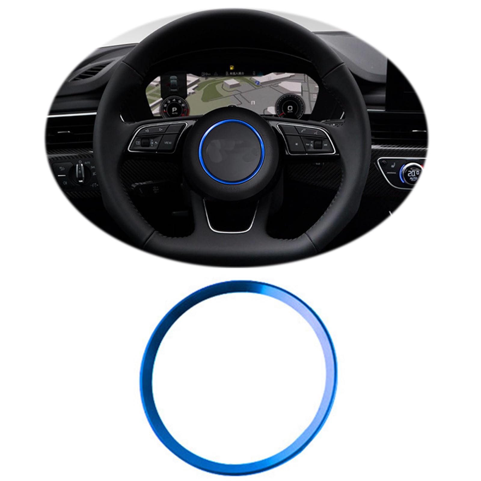 ontto 76mm Auto Lenkrad Dekorativer Ring Innenzubehör Passt für Audi A4 S4 B9 A3 8V S3 8Y Q2 A5 F5 A1 Avant A4L 2016-2020 Lenkrad Logo Aufkleber Emblem Trim Abziehbilder Abdeckung Autozubehör-D Blau ontto 76mm Auto Lenkrad Dekorativer Ring Innenzubehör Passt für Audi A4 S4 B9 A3 8V S3 8Y Q2 A5 F5 A1 Avant A4L 2016-2020 Lenkrad Logo Aufkleber Emblem Trim Abziehbilder Abdeckung Autozubehör-D Blau von ontto