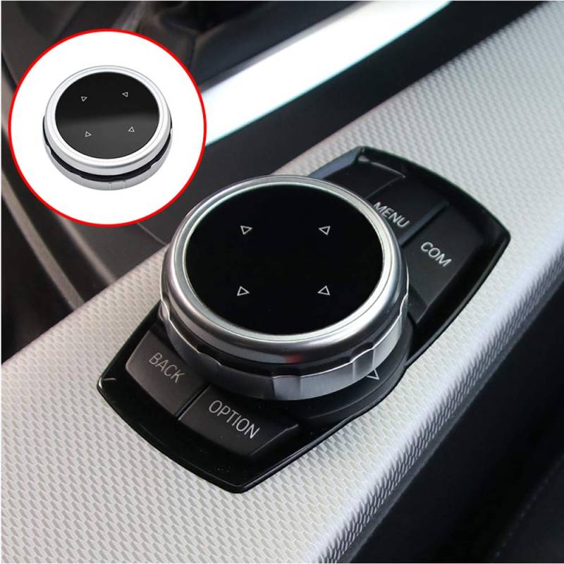 ontto Auto Innenraum Multimedia Center knopf Abdeckung Aufkleber für BM-W X3 X4 3er 5er F10 F20 F30 Ziertaste Dekoration Ersatzabdeckung für NBT Mittelkonsole Knopf -Passt für 5 Tasten iDrive von ontto