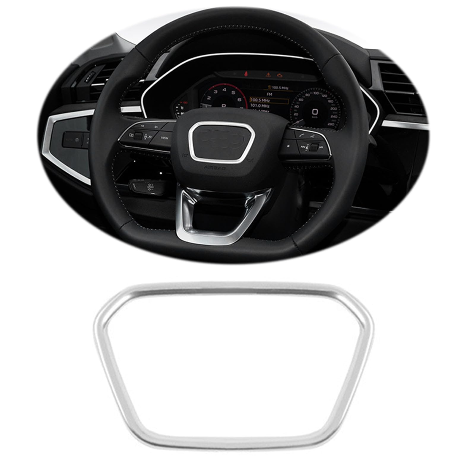 ontto Auto Lenkrad Dekorativer Ring Innenzubehör Passt für Audi SQ5 Sportback Q3 Q5L Q5 Q7 Q8 A4 2019-2024 Lenkrad Logo Aufkleber Emblem Trim Abziehbilder Abdeckung für Autozubehör-E Silber ontto Auto Lenkrad Dekorativer Ring Innenzubehör Passt für Audi SQ5 Sportback Q3 Q5L Q5 Q7 Q8 A4 2019-2024 Lenkrad Logo Aufkleber Emblem Trim Abziehbilder Abdeckung für Autozubehör-E Silber von ontto