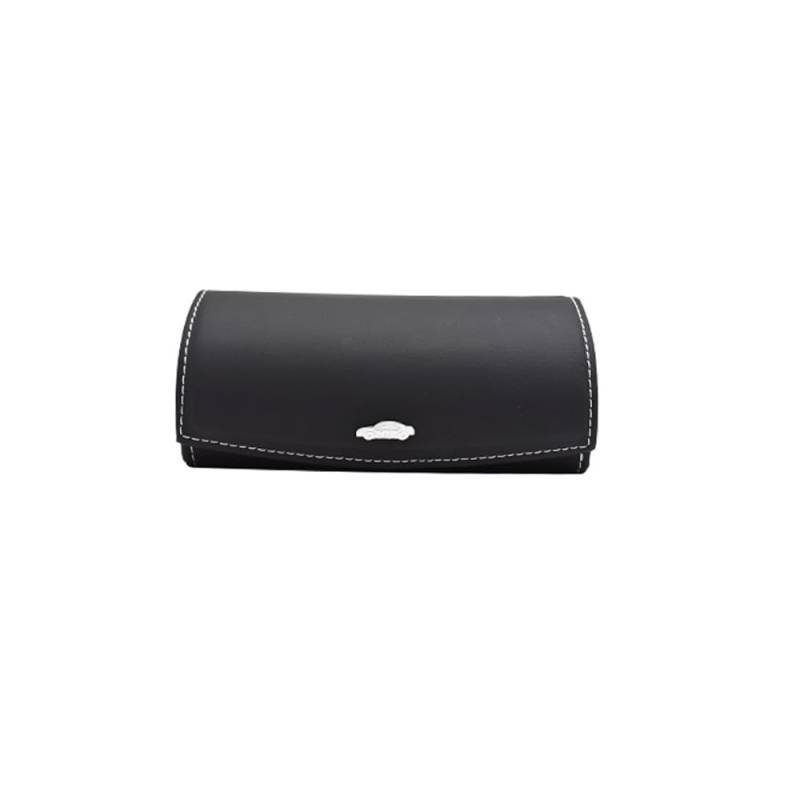 ontto Auto PU Leder Brillenetui Universal Brillenhalter Auto Sonnenbrillenhalter Sonnenbrille Brillenetui mit Magnetischem Funktion Brillen Aufbewahrungsbox für Auto Sonnenblende Zubehör-Schwarz von ontto