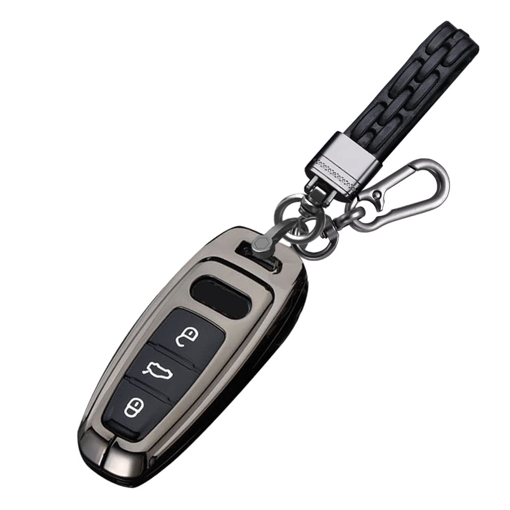 ontto Autoschlüssel Hülle Abdeckung Passt für Audi A6 A6L A8 A3 40 TFSI Sportback A7 A8 C8 Q8 D5 E-tron S6 Q7 SQ7 SQ8 3 Tasten Metall Schutzhülle Schlüsselhülle Schlüsselanhänger Zubehör-Schwarz ontto Autoschlüssel Hülle Abdeckung Passt für Audi A6 A6L A8 A3 40 TFSI Sportback A7 A8 C8 Q8 D5 E-tron S6 Q7 SQ7 SQ8 3 Tasten Metall Schutzhülle Schlüsselhülle Schlüsselanhänger Zubehör-Schwarz von ontto