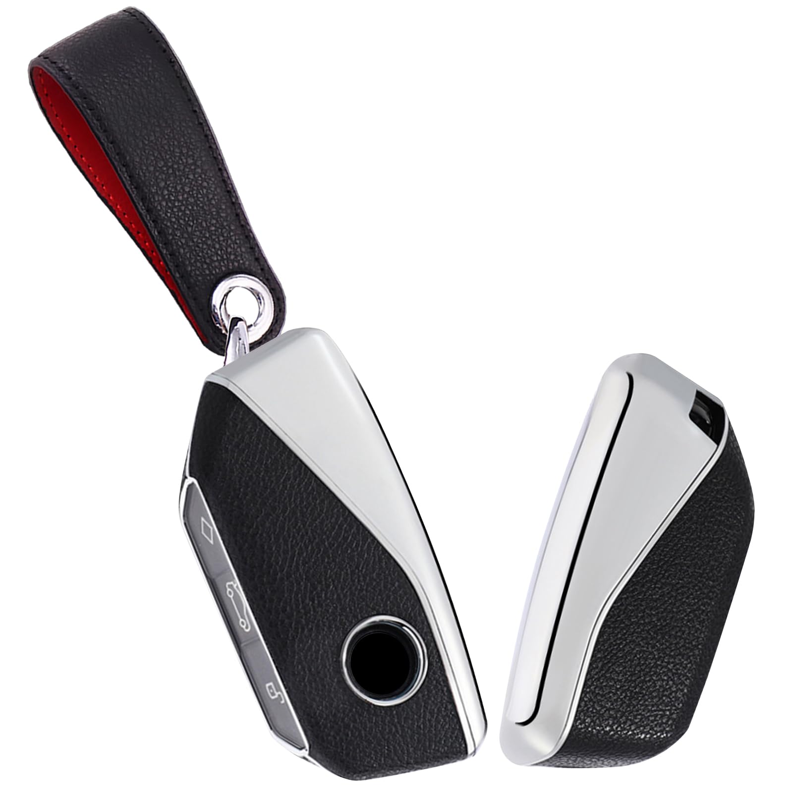 ontto Autoschlüssel Hülle Cover Etui Passt für BMW 2er 5er 7er G07 X1 U11 X4 X5 X6 X7 i4 i7 iX M60 XM ix1 740i 2023-2024 PC Leder Schutzhülle Schlüsselhülle Schlüsselanhänger Schutz 4 Tasten-B Schwarz ontto Autoschlüssel Hülle Cover Etui Passt für BMW 2er 5er 7er G07 X1 U11 X4 X5 X6 X7 i4 i7 iX M60 XM ix1 740i 2023-2024 PC Leder Schutzhülle Schlüsselhülle Schlüsselanhänger Schutz 4 Tasten-B Schwarz von ontto