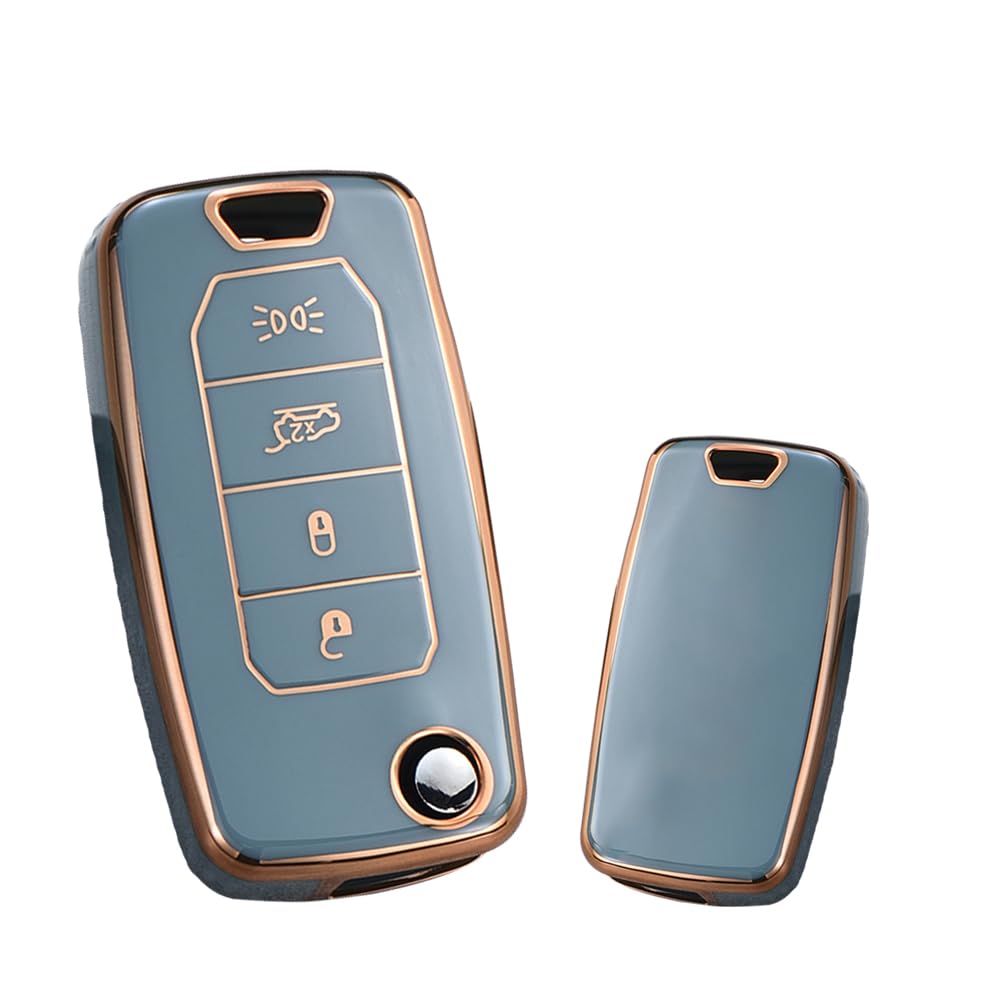 ontto Autoschlüssel Hülle Passt für Jeep Cherokee Renegade Grand für Dodge Ram Charger 1500 Challenger Chrysler 300C Schutzhülle TPU Schlüsselhülle Schlüsselanhänger Schlüssel Etui Cover-Gold Gray ontto Autoschlüssel Hülle Passt für Jeep Cherokee Renegade Grand für Dodge Ram Charger 1500 Challenger Chrysler 300C Schutzhülle TPU Schlüsselhülle Schlüsselanhänger Schlüssel Etui Cover-Gold Gray von ontto