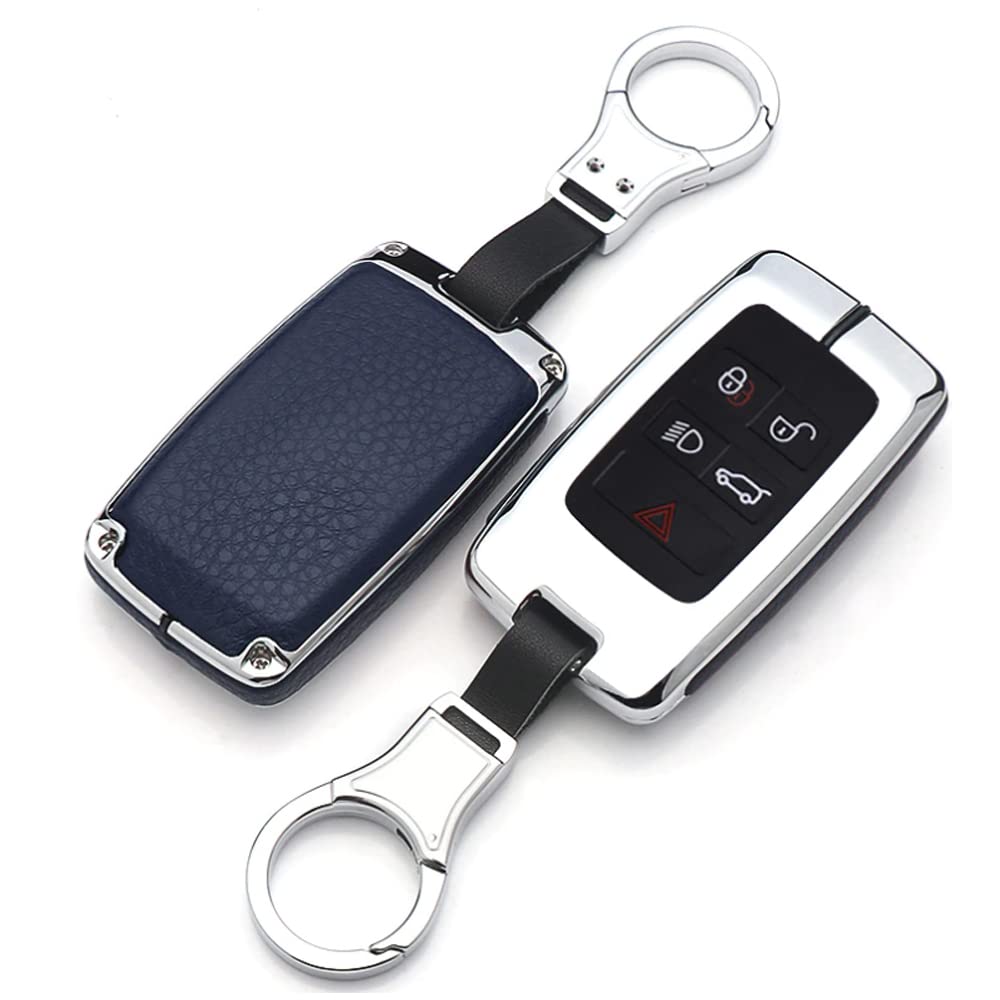 ontto Autoschlüssel Hülle Passt für Land Rover Defender Discovery 5 Range Rover Velar Evoque Jaguar XE XF XJ F-Type Metall Schutzhülle Schlüsselhülle Cover Schlüsselbox Schlüsselanhänger-Silber blau ontto Autoschlüssel Hülle Passt für Land Rover Defender Discovery 5 Range Rover Velar Evoque Jaguar XE XF XJ F-Type Metall Schutzhülle Schlüsselhülle Cover Schlüsselbox Schlüsselanhänger-Silber blau von ontto