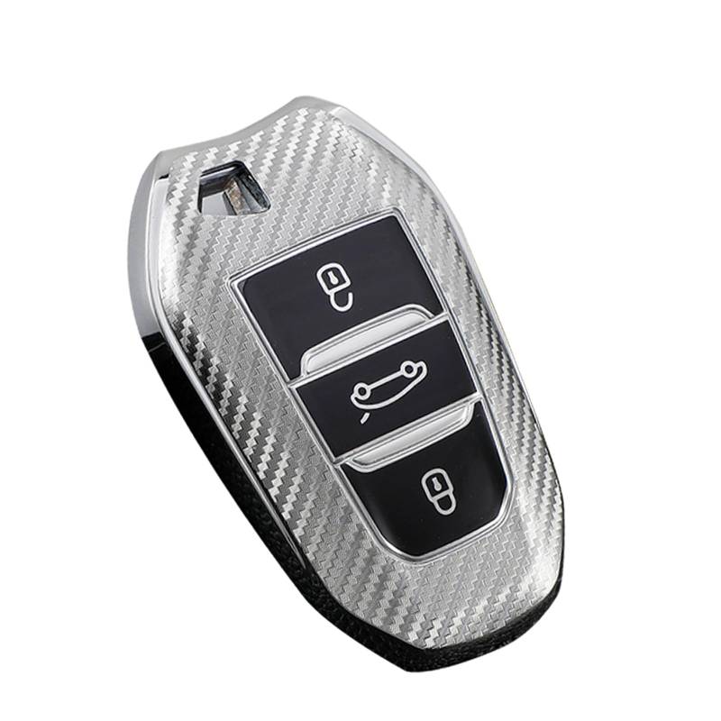 ontto Autoschlüssel Hülle Passt für Opel Grandland X Crossland X Corsa F Zafira Combo Astra Mokka-e Insignia für Jeep Avenger Benzina 2023 2024 3 Tasten TPU Schlüsselhülle Schlüsselgehäuse-B Silber von ontto