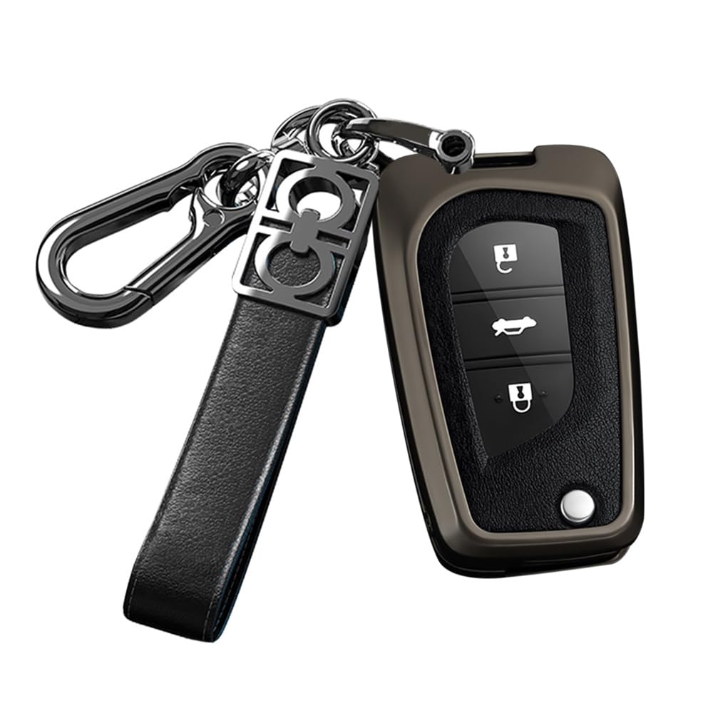 ontto Autoschlüssel Hülle Passt für Toyota Auris Corolla Avensis Verso Yaris Aygo Scion TC IM Camry RAV4 Schlüssel Schlüsseletui Schutzhülle Fernbedienung Cover Zubehör 2/3/4 Tasten-Schwarz von ontto
