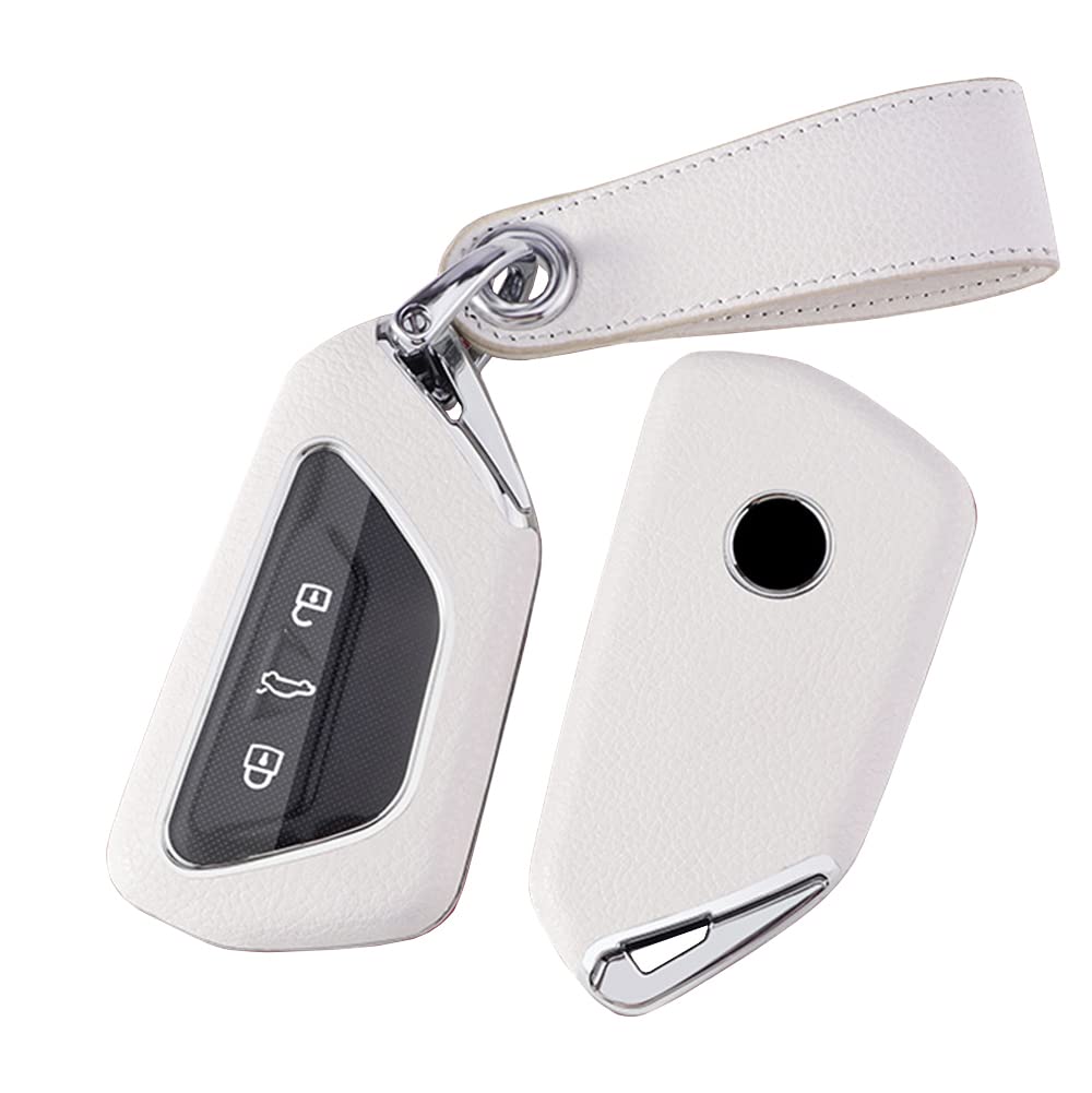 ontto Autoschlüssel Hülle Passt für VW Golf 8 R GTI ID.3 ID.4 ID.6X Seat Leon MK4 Ateca Skoda Octavia Enyaq ABS Leder Schlüsselcover Schlüsselanhänger Schlüsselhülle Schlüsselbox Schlüsselschutz-Wei? ontto Autoschlüssel Hülle Passt für VW Golf 8 R GTI ID.3 ID.4 ID.6X Seat Leon MK4 Ateca Skoda Octavia Enyaq ABS Leder Schlüsselcover Schlüsselanhänger Schlüsselhülle Schlüsselbox Schlüsselschutz-Wei? von ontto