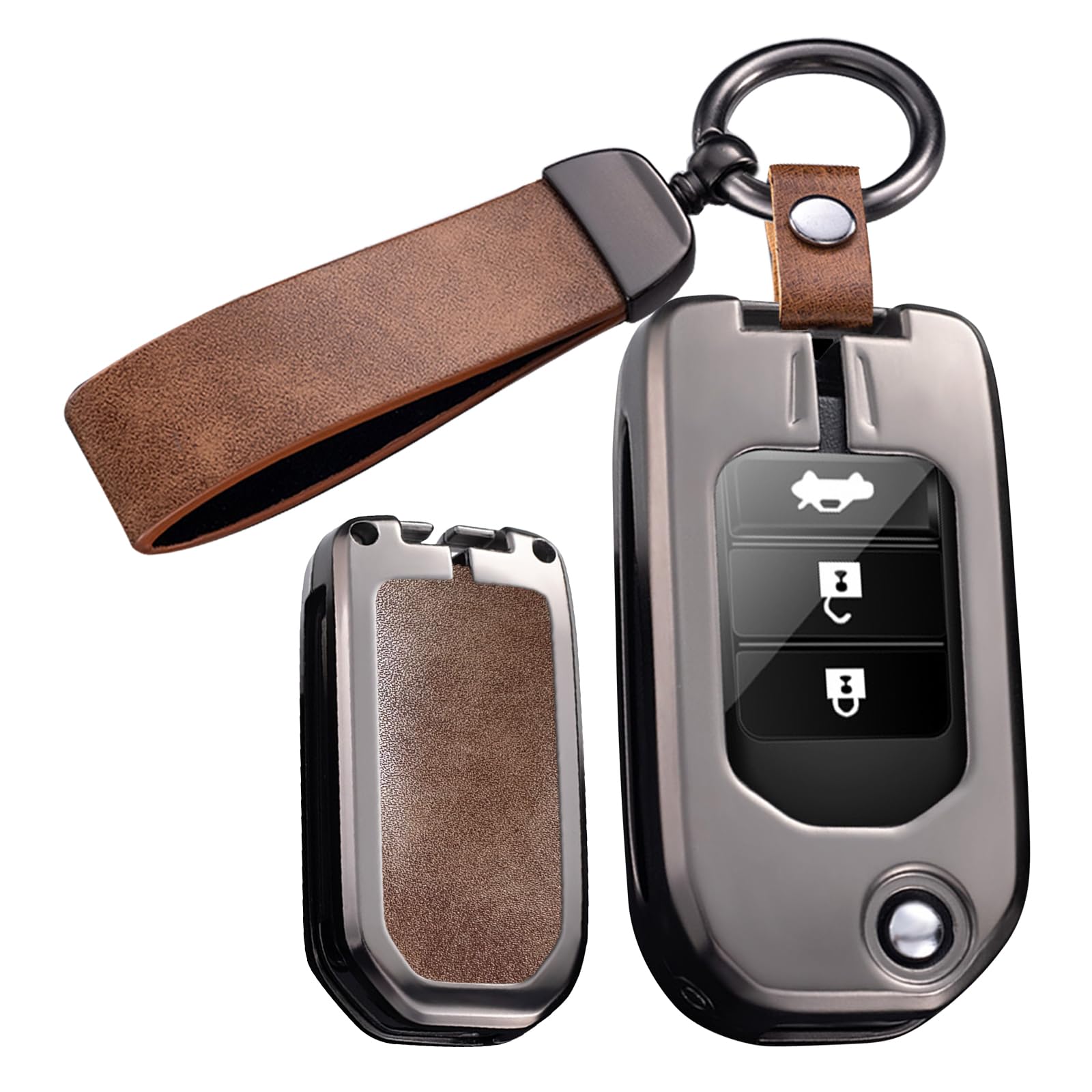 ontto Autoschlüssel Hülle Schlüsselhülle Kompatibel mit Honda Civic Accord CR-V HR-V Jazz Metallgehäuse Schlüsselcase Schlüsselschutz Schlüsselcover Schlüsselanhänger 2/3 Tasten-B Braun ontto Autoschlüssel Hülle Schlüsselhülle Kompatibel mit Honda Civic Accord CR-V HR-V Jazz Metallgehäuse Schlüsselcase Schlüsselschutz Schlüsselcover Schlüsselanhänger 2/3 Tasten-B Braun von ontto