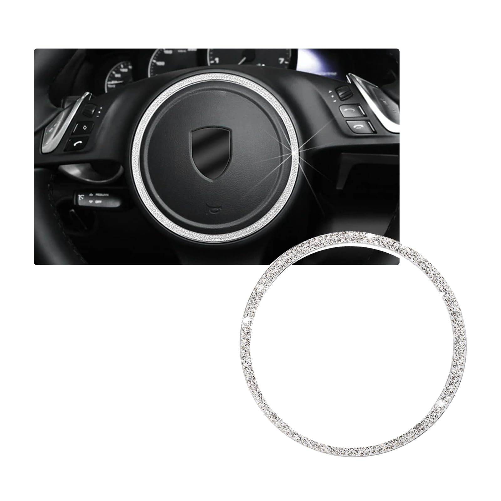 ontto Bling Auto Lenkrad Dekorativer Ring Innenzubehör Passt für Porsche Cayenne Paramera Diamant Aufkleber Lenkrad Logo Strass Lenkrad Abziehbilder Abdeckung für Autozubehör Tippe A Silber ontto Bling Auto Lenkrad Dekorativer Ring Innenzubehör Passt für Porsche Cayenne Paramera Diamant Aufkleber Lenkrad Logo Strass Lenkrad Abziehbilder Abdeckung für Autozubehör Tippe A Silber von ontto