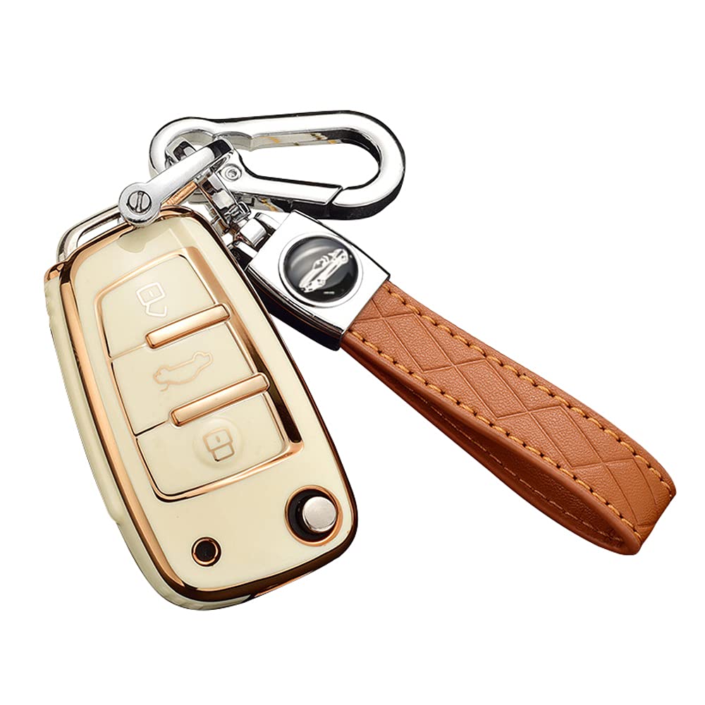 ontto Klapp Autoschlüssel Hülle Cover Passt für Audi A1 A3 S3 A4 S4 RS4 A6 S6 RS6 Q3 Q5 Q7 TT TTS R8 Zubehör TPU Schlüsselbox Schlüsselhülle Schlüsselanhänger Schlüssel Schutz Etui 3 Tasten-Beige ontto Klapp Autoschlüssel Hülle Cover Passt für Audi A1 A3 S3 A4 S4 RS4 A6 S6 RS6 Q3 Q5 Q7 TT TTS R8 Zubehör TPU Schlüsselbox Schlüsselhülle Schlüsselanhänger Schlüssel Schutz Etui 3 Tasten-Beige von ontto