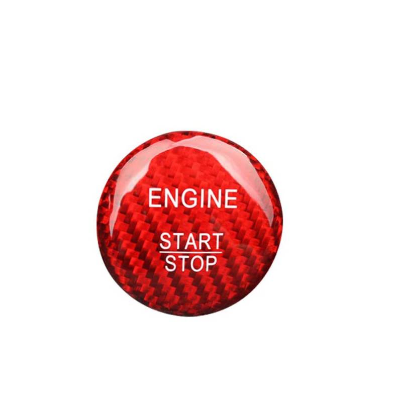 ontto Kohlefaser Auto Start Stop Engine KnopfAufkleber für Mercedes Benz C200L GLA200 GLC260 B200 Keyless Go Zündknopf Schalter Taste Ersetzen Abdeckung Dekorativer Aufkleber Trim -Rot von ontto