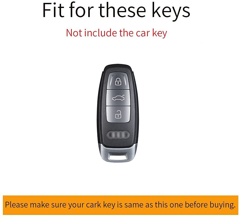 ontto Kohlefaser Autoschlüssel Hülle Passt für Audi A6 A7 A8 E-Tron S6 RS6 S7 RS7 Q7 SQ7 Q8 Sportback Zubehör Schlüsselcover Schlüsselhülle Schlüsselanhänger Schlüsselgeh?use 3 Tasten Rot-Schwarz von ontto