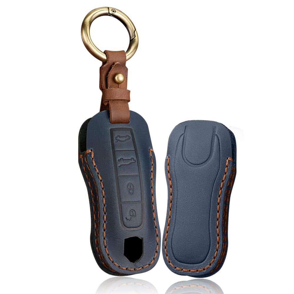 ontto Leder Autoschlüssel Hülle Cover Passt für Porsche Cayenne Panamera 911 Carrera Taycan Macan 2018 2019 2020 Autofernbedienung Schlüsselanhänger Schutzhülle Schlüsseletui Schlüsselbox 4 Taste-Blau ontto Leder Autoschlüssel Hülle Cover Passt für Porsche Cayenne Panamera 911 Carrera Taycan Macan 2018 2019 2020 Autofernbedienung Schlüsselanhänger Schutzhülle Schlüsseletui Schlüsselbox 4 Taste-Blau von ontto