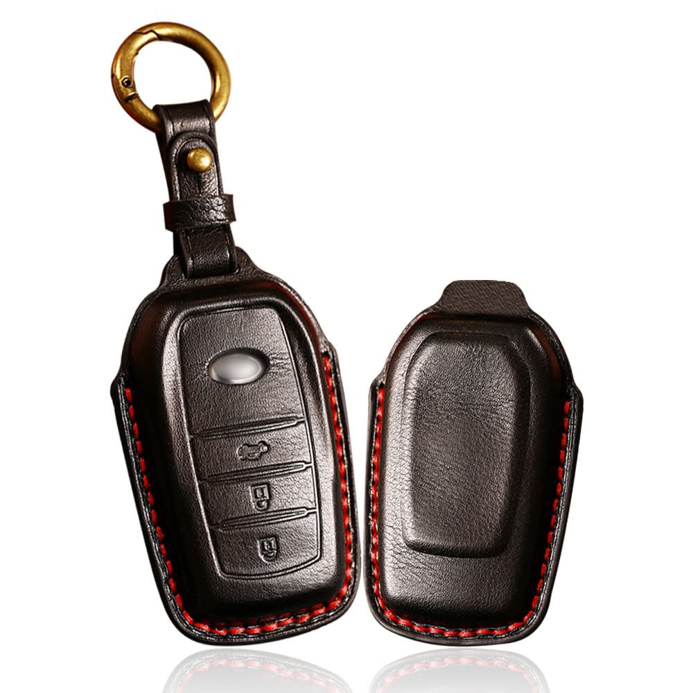 ontto Leder Autoschlüssel Hülle Cover Passt für Toyota Hilux Fortuner Land Cruiser Camry Coralla Crown RAV4 Highlander Autofernbedienung Schlüsselanhänger Schlüsseletui Schlüsselbox-B Schwarz ontto Leder Autoschlüssel Hülle Cover Passt für Toyota Hilux Fortuner Land Cruiser Camry Coralla Crown RAV4 Highlander Autofernbedienung Schlüsselanhänger Schlüsseletui Schlüsselbox-B Schwarz von ontto