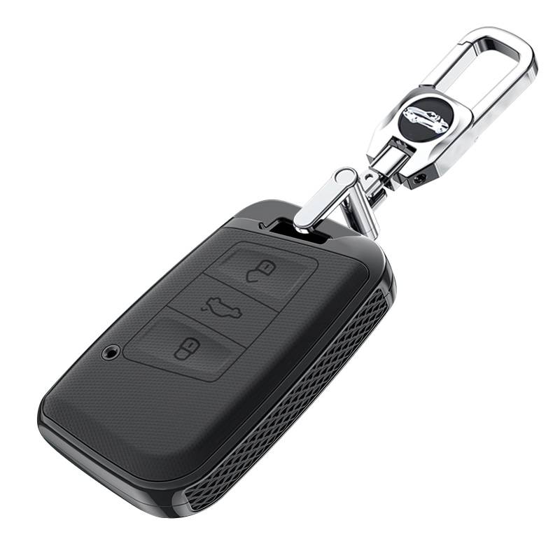 ontto PC Autoschlüssel Hülle Schutzhülle Schlüsselhülle Passt für VW Passat B8 Jetta Polo Tiguan T-ROC MK2 für Skoda Superb Kodiaq Seat Schlüssel Zubehör Schlüsselcover Schlüsseletui 3 Tasten-Schwarz von ontto