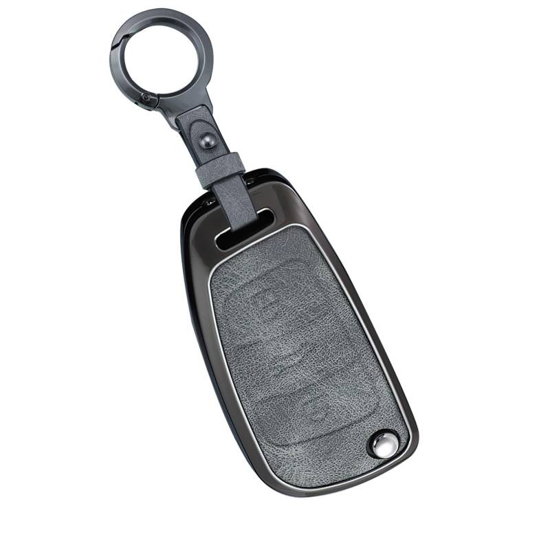 ontto Schlüsselhülle Autoschlüssel Hülle Passt für Audi A1 A3 A6 A5 Q7 S4 S5 S7 A4 B9 B8 A4L Q2 Q3 Q5 TT TTS RS SQ 8S E-tron Coupe Schlüsselcover Schutz Schlüsselgehäuse Autozubehör 3 Tasten Grau C von ontto