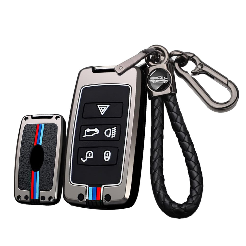ontto Schlüsselhülle Cover Passt für Land Rover Range Rover Sport Evoque Discovery 5 Jaguar XE XF E-Pace F-Pace XJ XFL Metall Autoschlüssel Hülle Schlüsselanhänger Schutzhülle Schlüsseletui-B Schwarz ontto Schlüsselhülle Cover Passt für Land Rover Range Rover Sport Evoque Discovery 5 Jaguar XE XF E-Pace F-Pace XJ XFL Metall Autoschlüssel Hülle Schlüsselanhänger Schutzhülle Schlüsseletui-B Schwarz von ontto