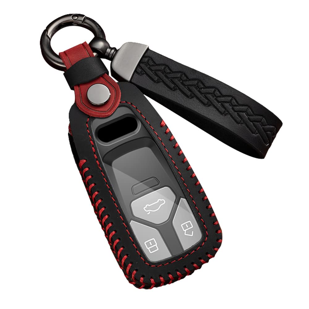 ontto Smart Autoschlüssel Hülle Cover Schlüsselhülle Passt für Audi TT TTS RS 8S A4 B9 A4L A5 A6 Q5 Q7 S4 S5 S7 4M 8W Leder Schutzhülle Schlüsselanhänger Schlüsseletui Schlüsselbox 3 Taste-Schwarz A ontto Smart Autoschlüssel Hülle Cover Schlüsselhülle Passt für Audi TT TTS RS 8S A4 B9 A4L A5 A6 Q5 Q7 S4 S5 S7 4M 8W Leder Schutzhülle Schlüsselanhänger Schlüsseletui Schlüsselbox 3 Taste-Schwarz A von ontto