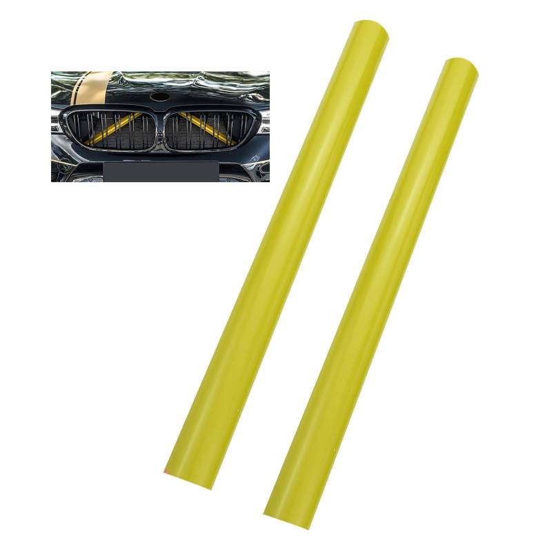 ontto V Brace Kühlergrill-Einsätze Streifen Verkleidung Abdeckung Kompatibel mit BMW F30 F31 F32 F33 F34 F35 F36 F20 F21 F22 F23 F24 F44 F40 G29 Frontgrill Einsatz Dekoration ABS Kunststoff, Gelb von ontto