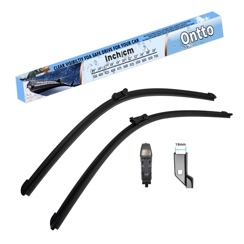 ontto Vorne Scheibenwischer Kompatibel mit Chevry Colorado 2015-2019 22"+18" Wischblätter Scheibenwischerblätter Frontscheibe Wischer Autoscheibenwischer Autoteile 550mm+450mm von ontto