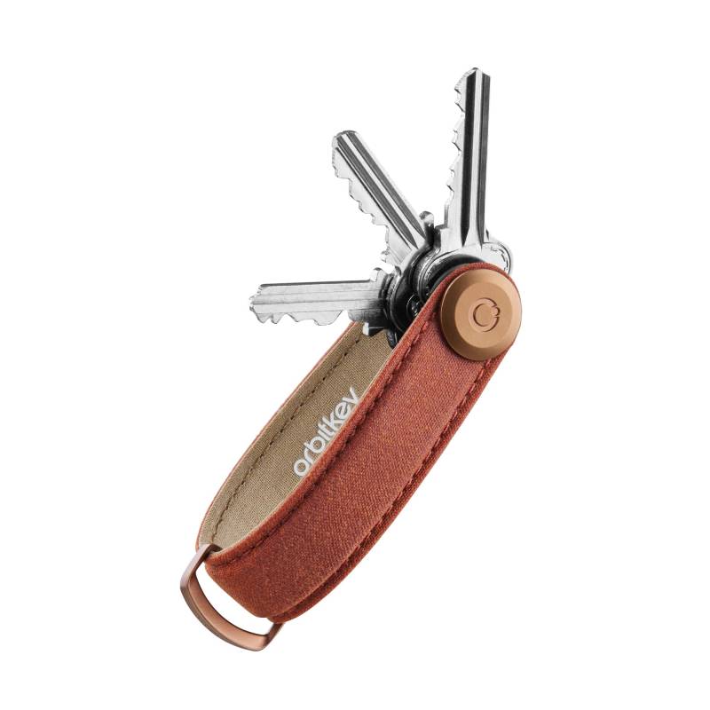 orbitkey Schlüsselorganizer aus Wachstuch, Ziegelrot, Taille unique, Modern von orbitkey