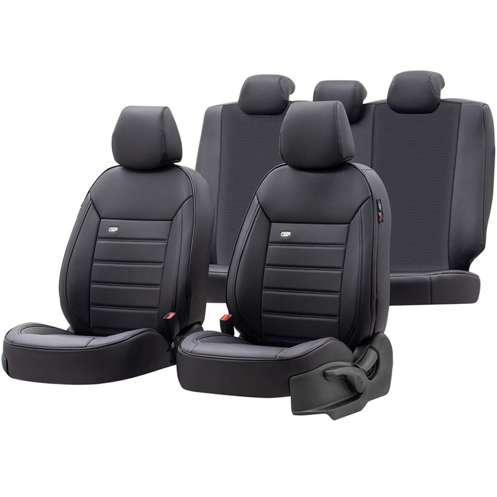 Universelle Voll-Leder Sitzbezüge 'Premium' Schwarz - 11-Teilig- - kompatibel mit Side-Airbags Universelle Voll-Leder Sitzbezüge 'Premium' Schwarz - 11-Teilig- - kompatibel mit Side-Airbags von OtoM