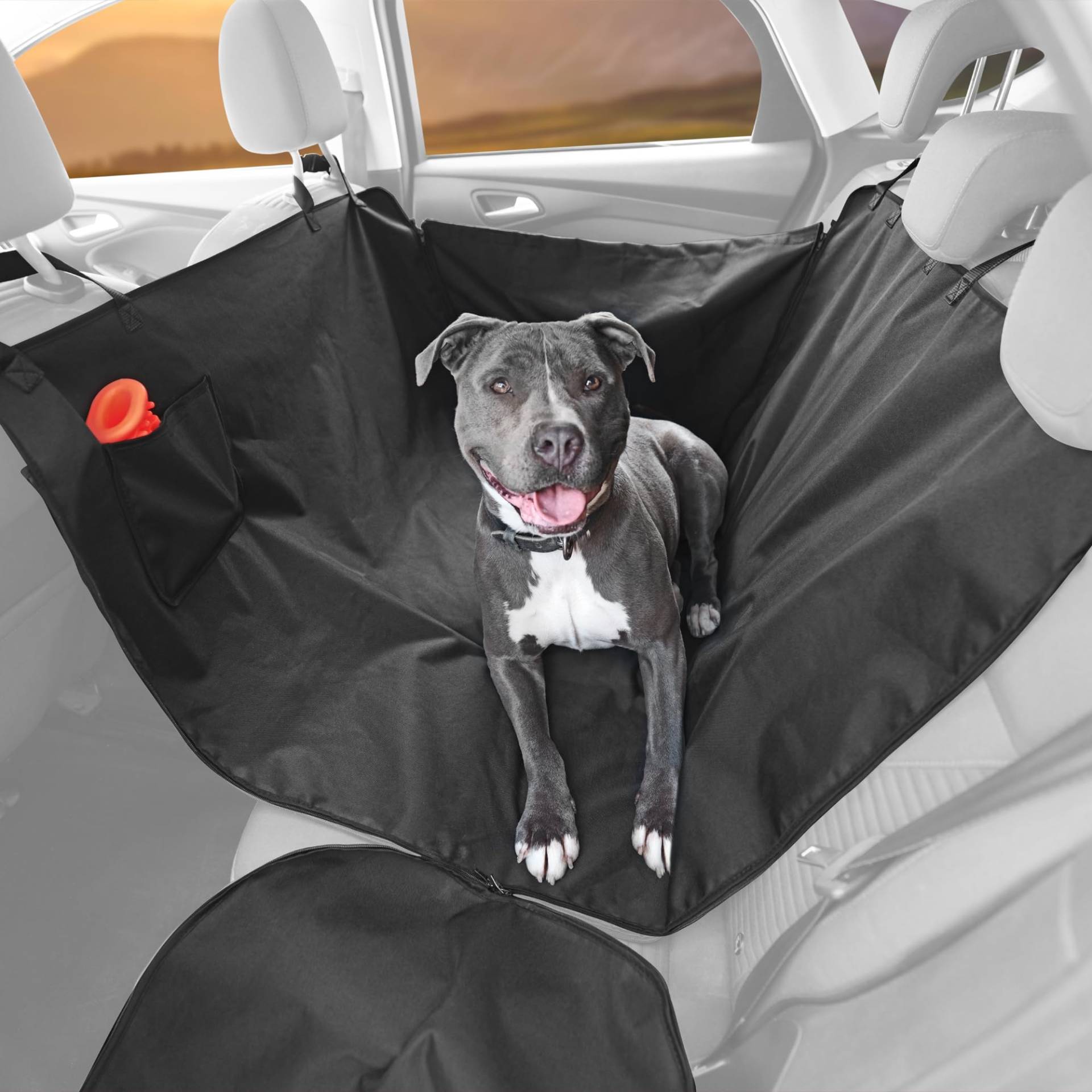 Universeller Haustier-Autositzschutz für die Rückbank aus schwarzem wasserabweisendem Stoff - 1 Stück von otoM