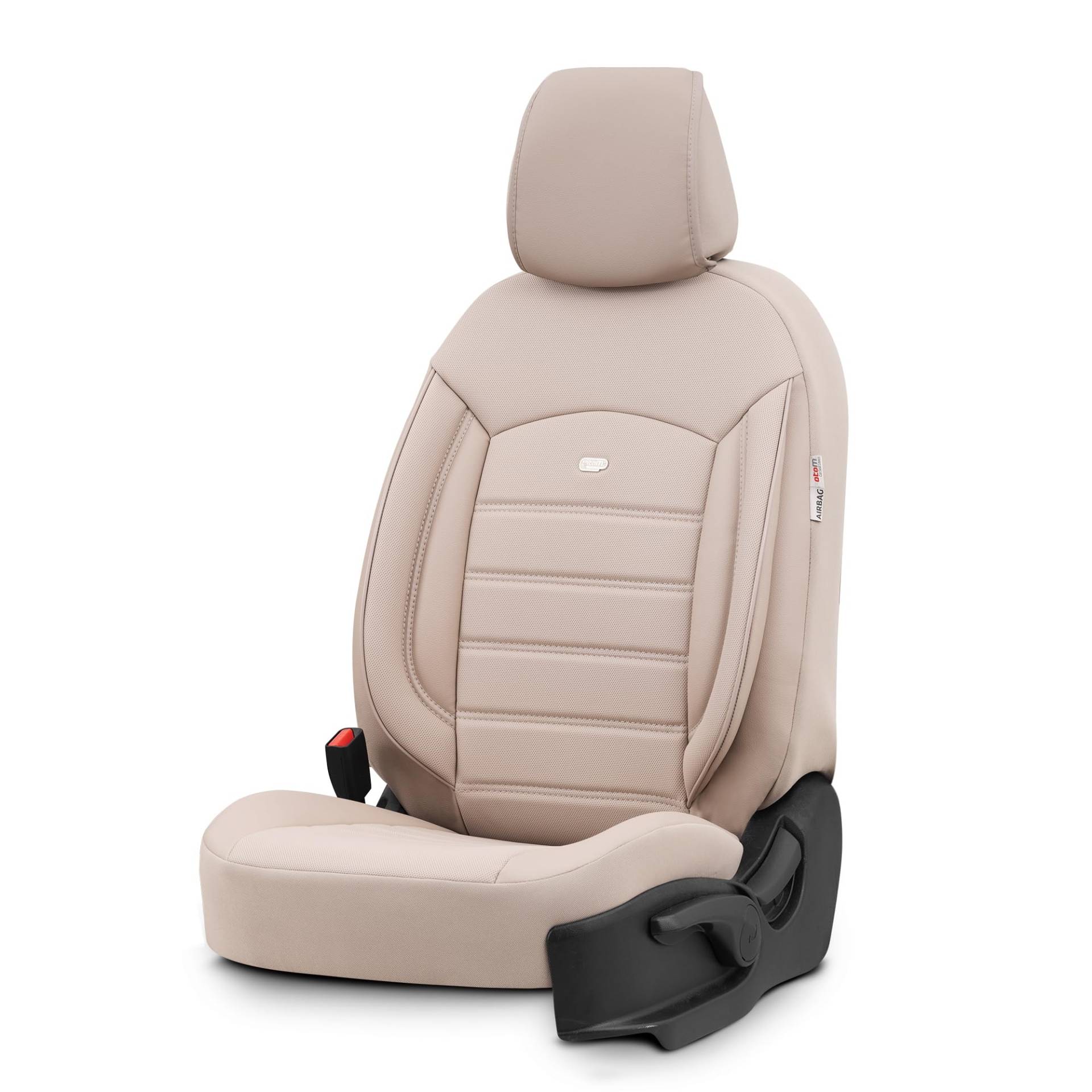 otoM Universelle Voll-Leder Sitzbezüge 'Inspire' Crème - 11-Teilig- - kompatibel mit Side-Airbags von OtoM