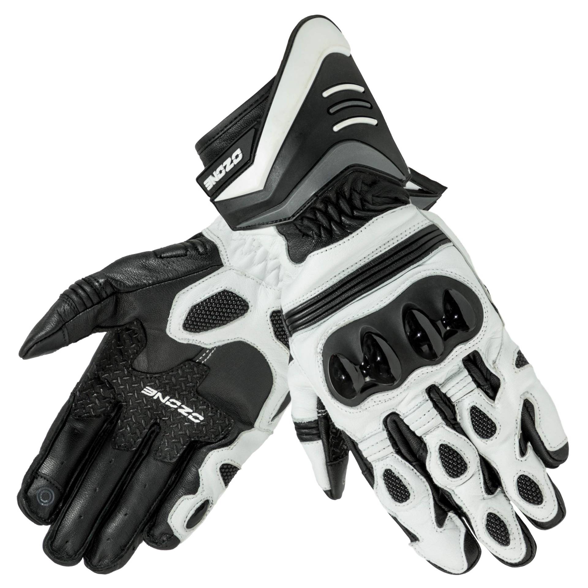 LEATHER GLOVES OZONE DROP EVO CE WHITE/BLACK XXL von OZONE MOTO