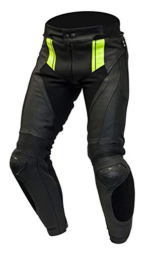 ozone LEATHER PANTS VOLT BLACK/FLO YELLOW 56 von ozone