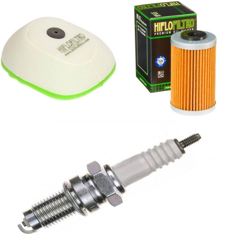 Luftfilter Ölfilter Zündkerze für SX-F 450 i.e. Baujahr 2013-2015 Servicekit Wartungskit von pamoto
