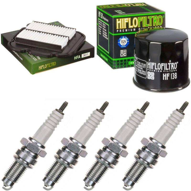 Luftfilter Ölfilter Zündkerzen für DL 650 V-Strom Baujahr 2007-2011 Doppelzündung Servicekit von pamoto