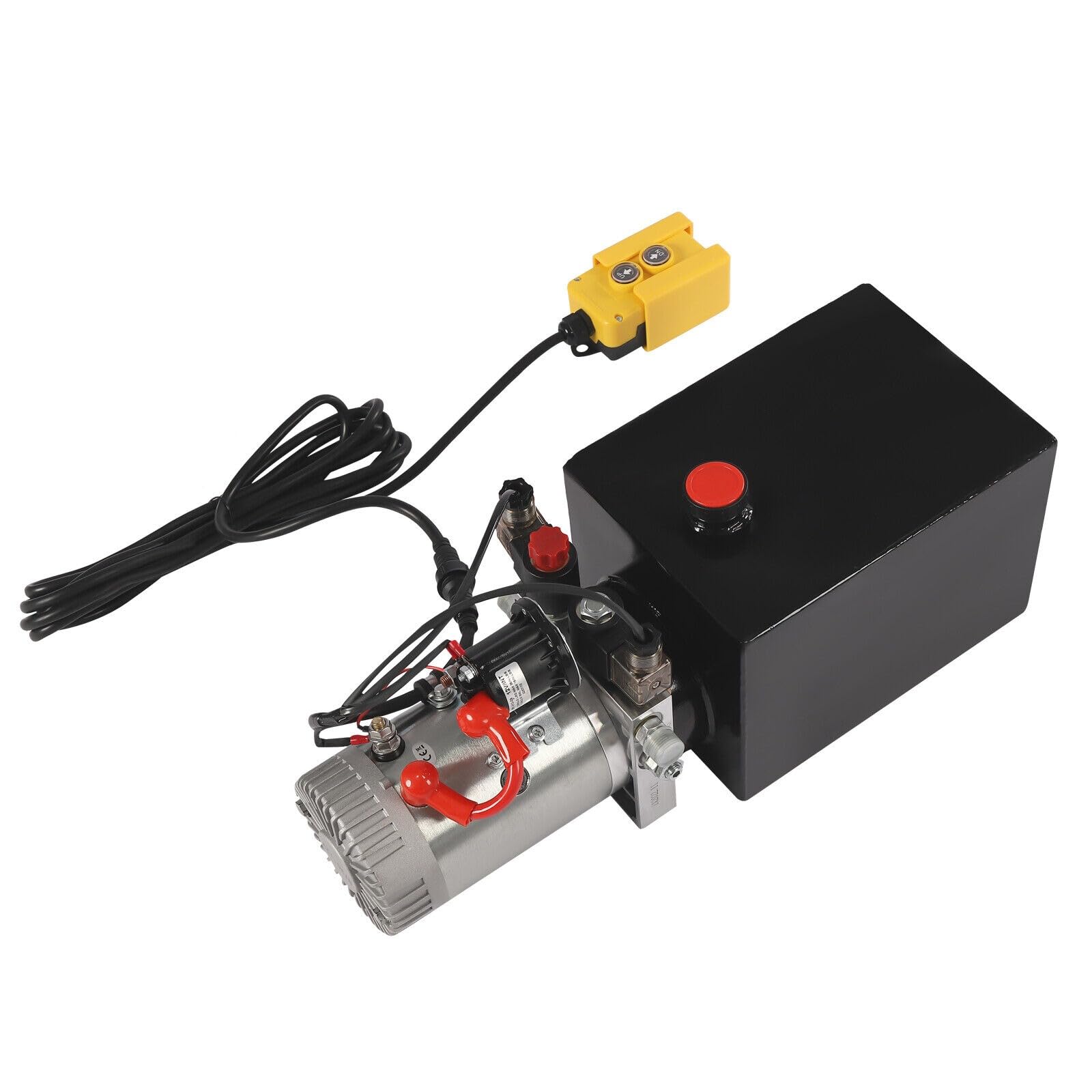 Elektrische Hydraulikpumpe Hydraulikpresse Elektropumpe für Kippanhänger Hydrauliksysteme Lifte Werkstattfahrzeuge mit Fernsteuerung und Überdruckschutz (7.57 Liter) von panfudongk