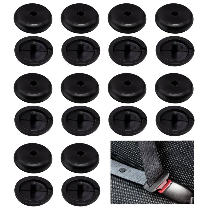 pangutheos 10 Paare Sicherheitsgurt Stopper, Kunststoff Gurtstopper, Robust und Langlebig Sicherheitsgurt Stopper Auto Gurt Knopf für Autogurt für die Meisten Sicherheitsgurte im Auto von pangutheos