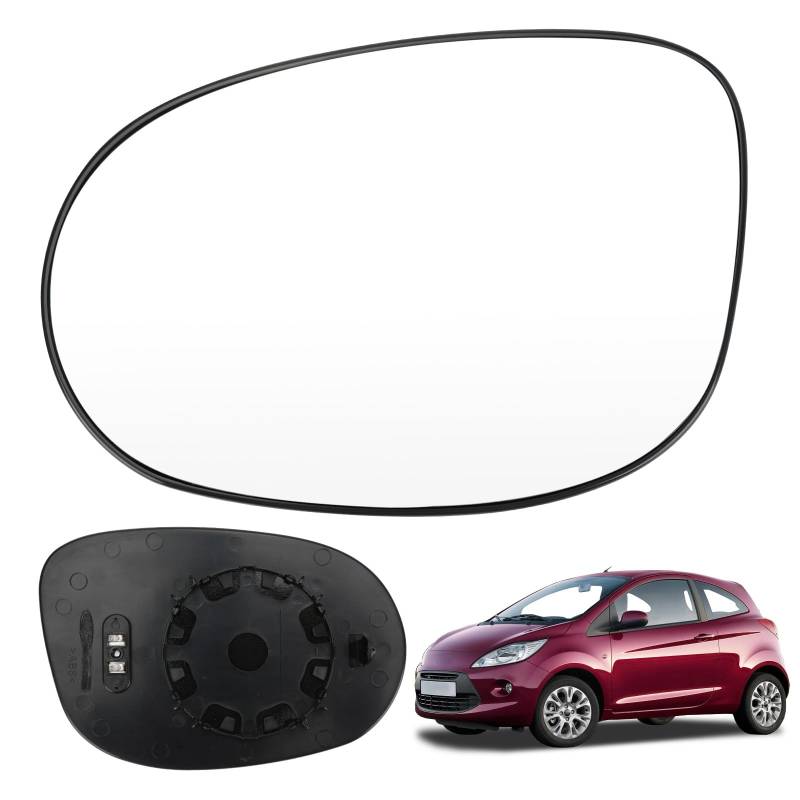 Links Spiegelglas Ersatz für Ford KA MK2 2008-2016, Beheiztes Außenspiegel Glas Asphärisch, Ersatzspiegel Rückfahrglas Spiegel Außenspiegelglas von panthem