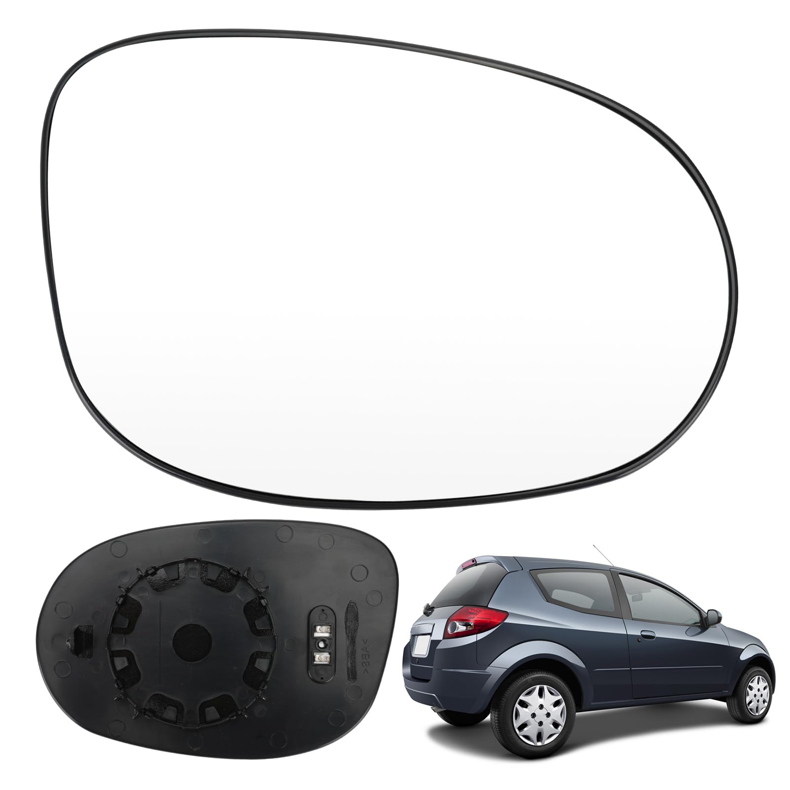 Rechts Spiegelglas Ersatz für Ford KA MK2 2008-2016, Beheiztes Außenspiegel Glas Asphärisch, Ersatzspiegel Rückfahrglas Spiegel Außenspiegelglas von panthem