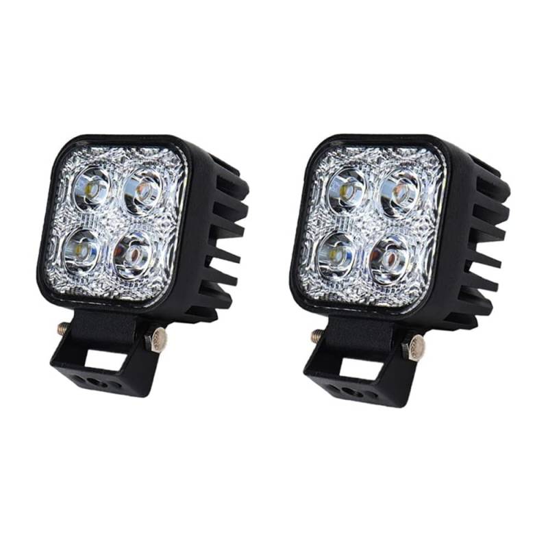 papasbox 2 Stück LED Arbeitsscheinwerfer 12 Volt | Auto LED Scheinwerfer 12V - 24V 12W 6000K IP67 Flutlicht Worklight Arbeitslicht SUV UTV ATV Rückfahrscheinwerfer Traktor Bagger von papasbox