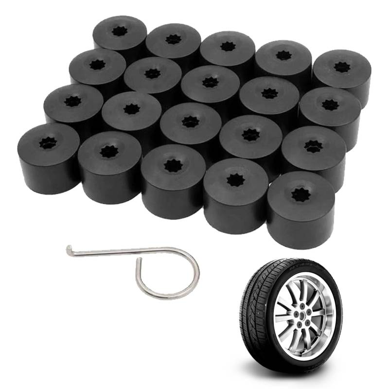 20 Stück Radschraubenkappen 17mm,Radmuttern Kappen,Kompatibel Mit Vw Golf Passat Beetle Kompatibel Mit Audi (4 Stück Anti-Diebstahl-Sperrschraubenkappe + 16 Stück Normalkappe) von pcsfoe