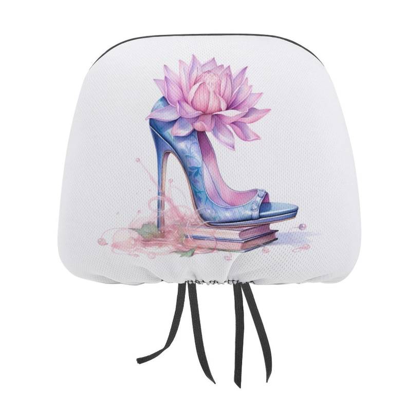 peiyeety Fashion High Heels Flower Universal Auto Kopfstützenbezug Sitz Kopfstützenschutz Passend für alle Autos Innenraum Auto Zubehör von peiyeety