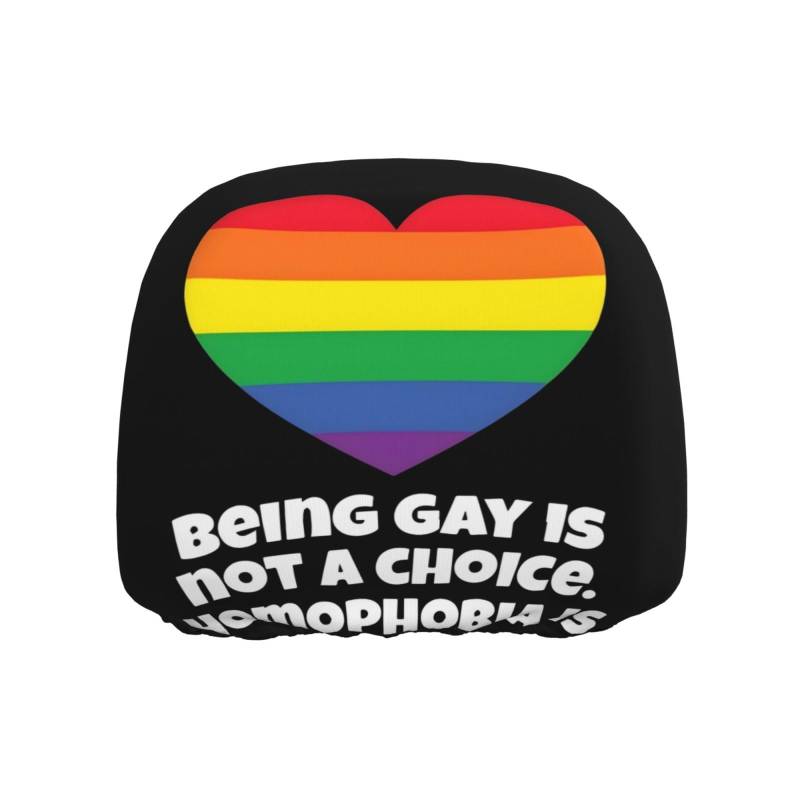 peiyeety Gay Pride LGBT Regenbogen-Liebesherz Universelle Auto-Kopfstützenbezüge, 2er-Pack, Rutschfester Autositzschutz, Dekor-Zubehör für SUV/Trucks von peiyeety