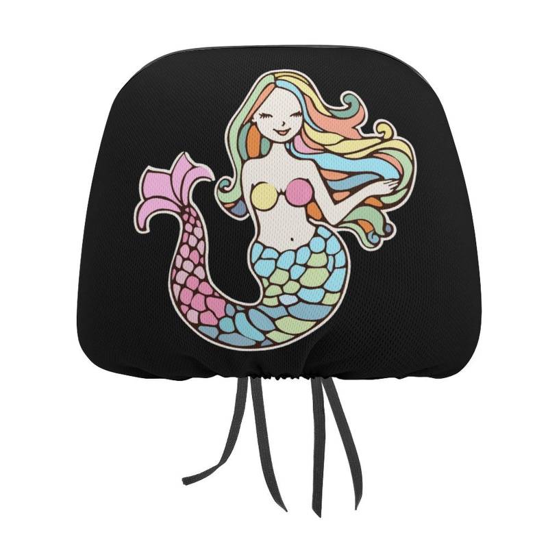 peiyeety Mermaid-1 Universal-Kopfstützenbezug fürs Auto, passend für alle Autoinnenausstattungen von peiyeety