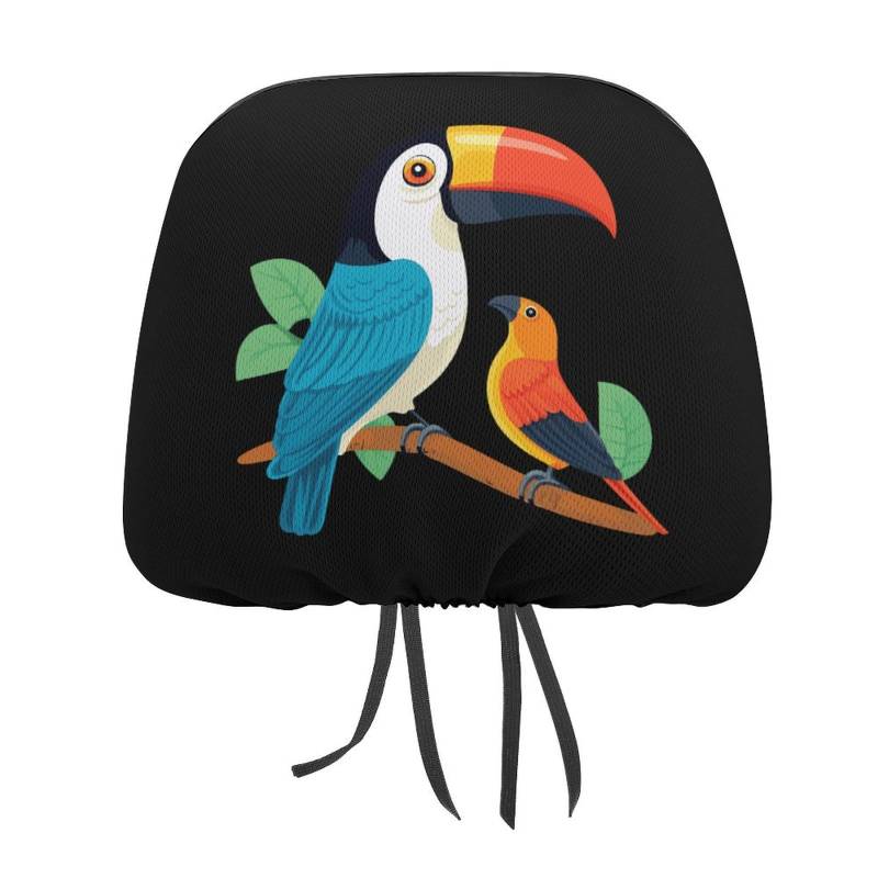 peiyeety Toucan Bird Universal-Kopfstützenbezug fürs Auto, Kopfstützenschutz, passend für alle Autoinnenausstattungen von peiyeety
