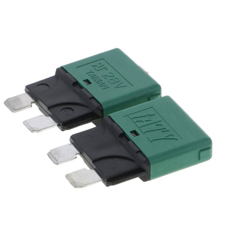 perfk 12V Auto Mini Manuelle Sicherungsschalter Schutzschalter Sicherungsschutzschalter für Rennwagen oder Auto, 30A, Grün von perfk