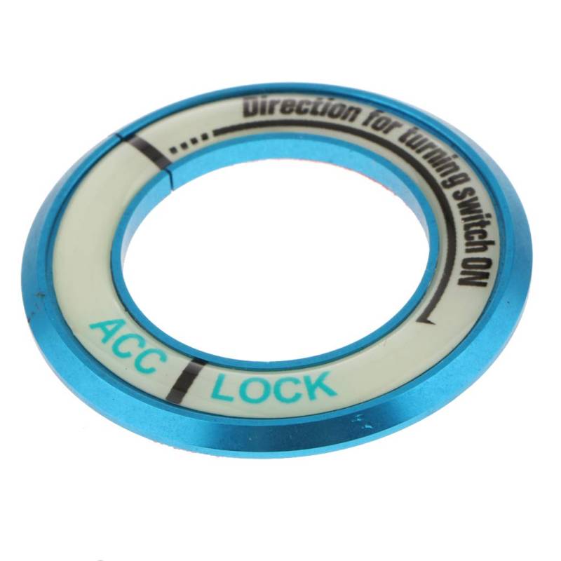 perfk Leuchtend Zündschloss Abdeckung Schutz Ring Start Schalterknopf Rahmen Aufkleber, Blau von perfk
